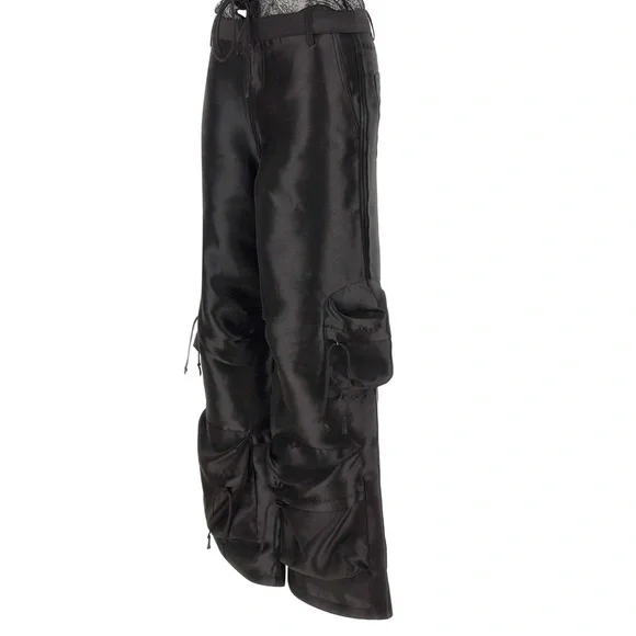 ROTATE BIRGER CHRISTENSEN Lace Flared Cargo Pants US 6